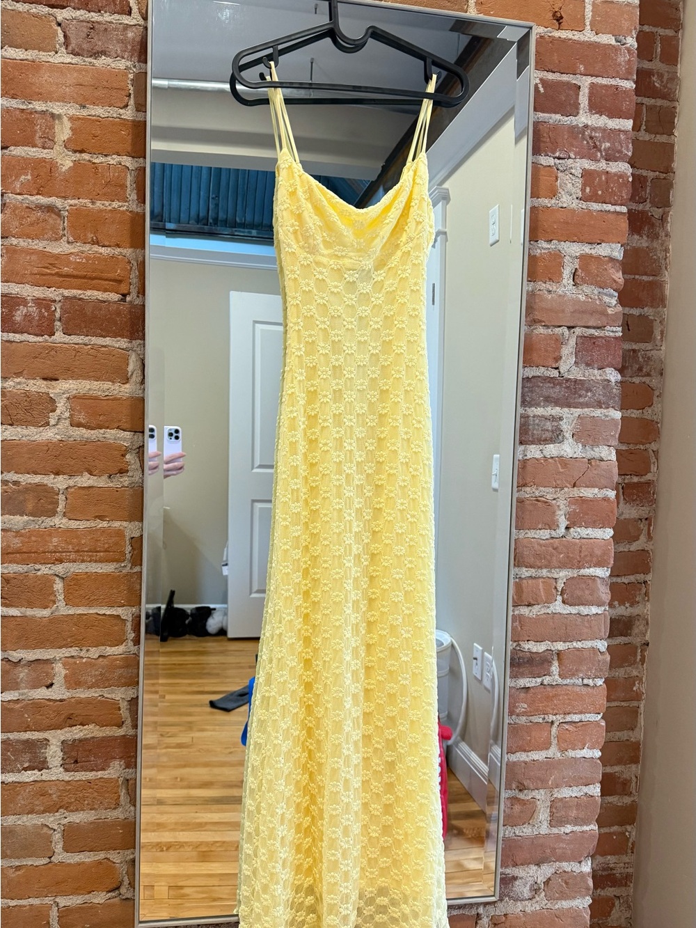 Bardot Lemon Yellow Lace Maxi Slip Dress
